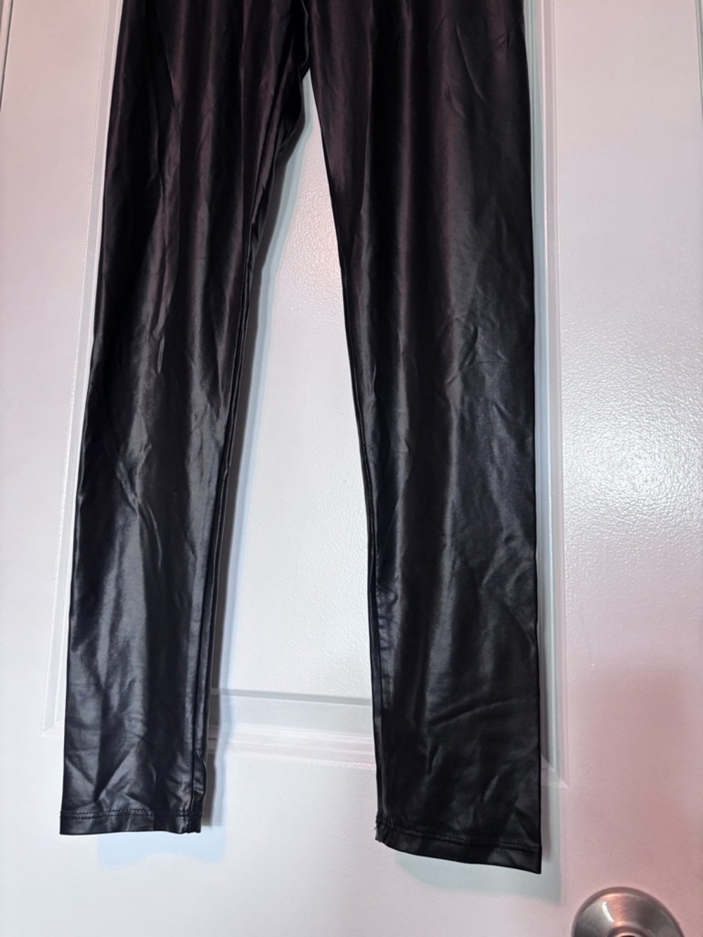 Material Girl Faux Leather Leggings Black High Waist Y2K Chic Size Medium - Picture 3 of 6